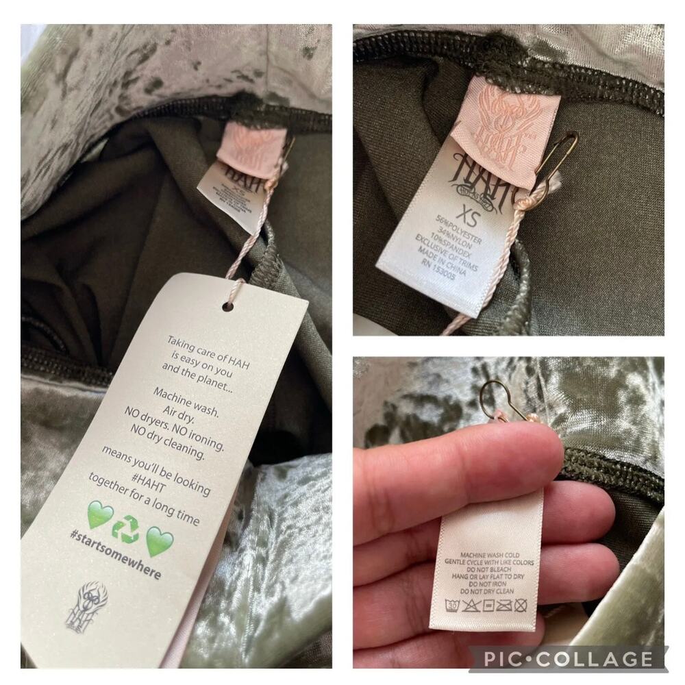 We are HAH Sage My Name Velvet Stirrup Pants Leggings Women Size XS - NWT - Picture 11 of 11